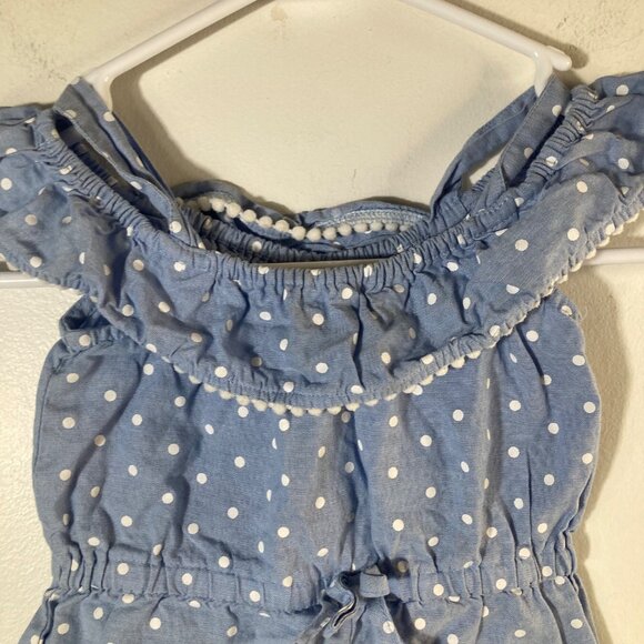 Girls Minnie Mouse Romper Polka Dot Blue White 3T Cotton - Picture 3 of 6